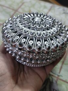 Silver Coated Jewellery Box.