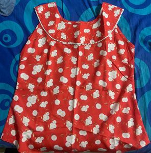Cute Orange Floral Top For Sale