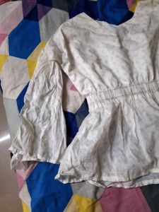 Elegant White Bell Sleeve Top