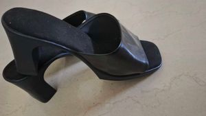 Black Heeled Mules