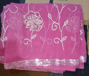 Pink Floral Saree With Blouse