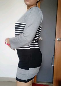 Striped & Colorblocked Mini Dress