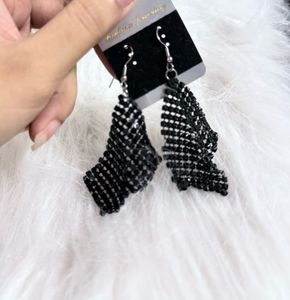 Divine Elegance Jet Black - Chain Earrings