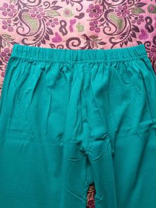 Teal Blue Cotton Leggings