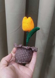 Crochet Yellow Tulip