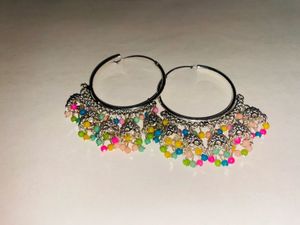 Colorful Jhumka Hoop Earrings