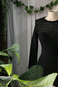 Black Knit Mini Dress