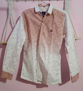 Ombre print shirt white / pink gradient