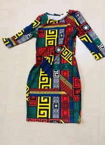 Geometric Print Bodycon Dress