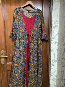 Floral Print Dress with Cardigan