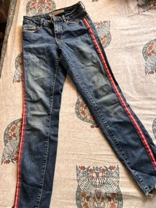 Striped Denim Jeans