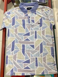Stylish Geometric Print Polo Shirt