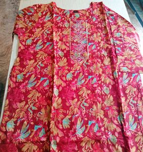 Printed Rayon Kurti Set For Women