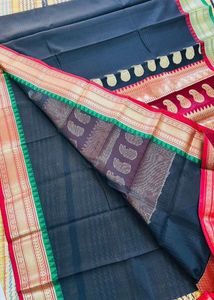 Gorgeous Black Saree With Ganga Jamuna Border