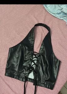 Jet Black, Bold Halter neck Crop top