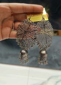 Silver Jhumka Earrings