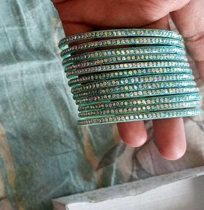 Beautiful😍 Sky Blue Glass Sparkle Bangles 2 Dozen