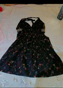 Y2K Black Halter Backless Dress