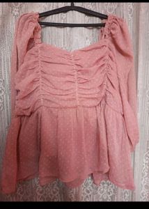 Pink Puffed Sleeve Top
