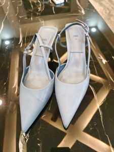 Last Price!!Zara Light Blue Slingback Heels
