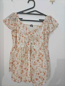 Floral Flutter Sleeve Top
