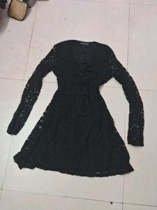 Black Lace Long Sleeve Dress
