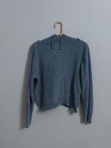 Blue Knit Hoodie. NOT WORN EVEN ONCE