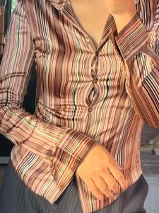 Y2k satin Fitted Shirt