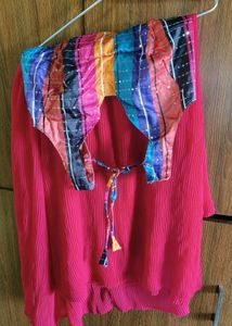 Colorful Striped Blouse with saree