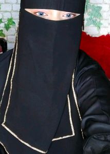 Elegant Niqab with Gold Detailing