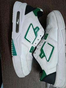 White & Green Athletic Sneakers