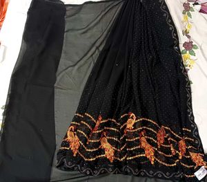 Elegant Zari Look Black Saree