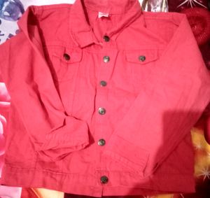 Red Denim Jacket For Women