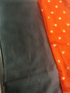Black &amp; Orange Unstitched Suit