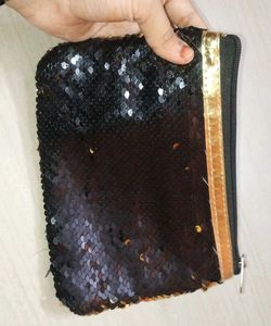 Black Sequin Pouch