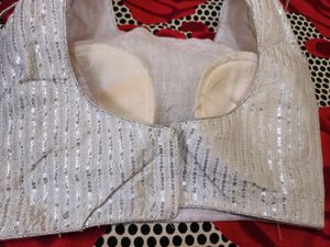 White Gliter Blouse For Wedding