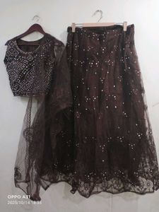 new coffee brown padded Lehenga Choli Set