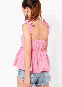 Red &amp; White Patterened Top