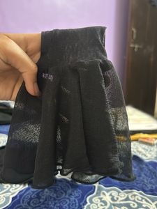 Black Sheer Net Sleeves Top