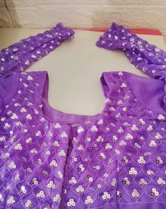 Purple Embellished Lehenga Skirt