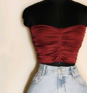 Ruched Bustier Top