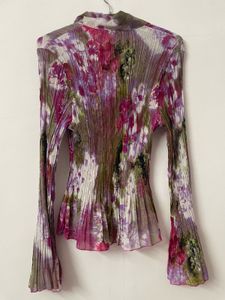 Floral Print Pleated Shirt💚