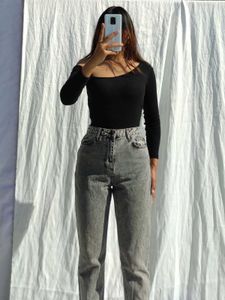 Trendyol Black Wide Leg Jeans Denim