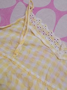 Yellow And white Checkered Top