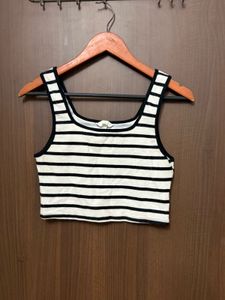 H&amp;M Striped Crop Tank Top