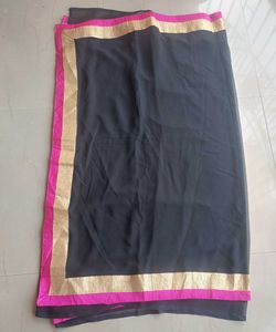 Black georgette saree