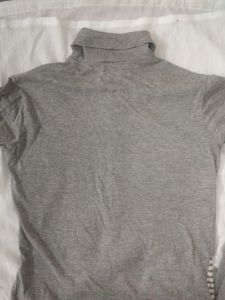 •GREY HIGH NECK KOREAN TOP•