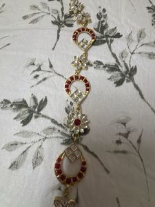 Red &amp; Gold Floral Accent Sis Patti