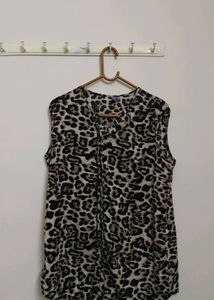 Sleeveless Animal Print Top