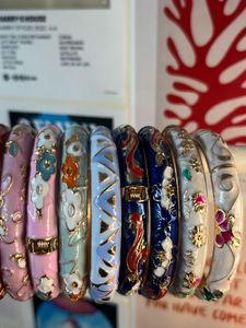 Floral Enamel Bangle Bracelet